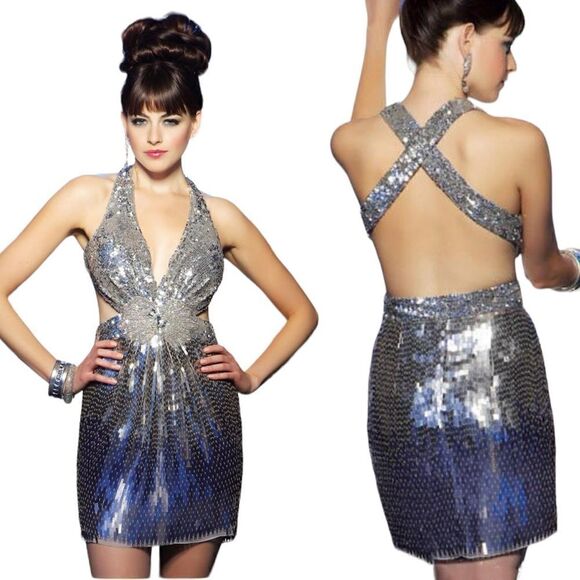 Anthropologie Mac Duggal Sequin Mini Dress - Picture 1 of 10